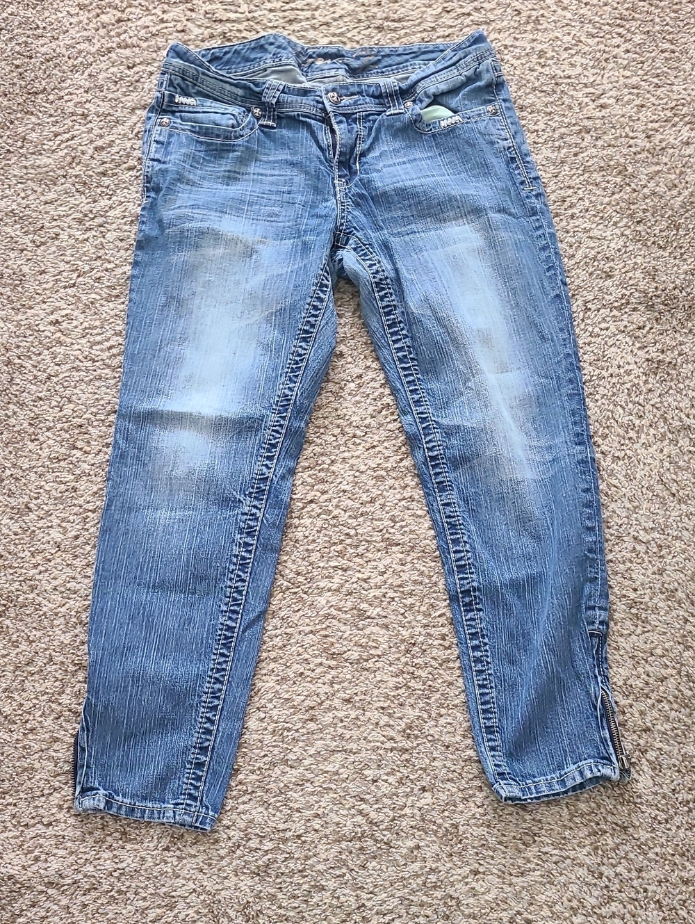 Seven7 Y2K Faded Light Blue Slim-Straight Jeans